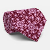 Japanisches Asanoha-Muster - Bordeaux Krawatte (Gerollt)