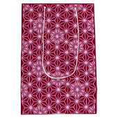 Japanisches Asanoha-Muster - Bordeaux Mittlere Geschenktüte (Rückseite)