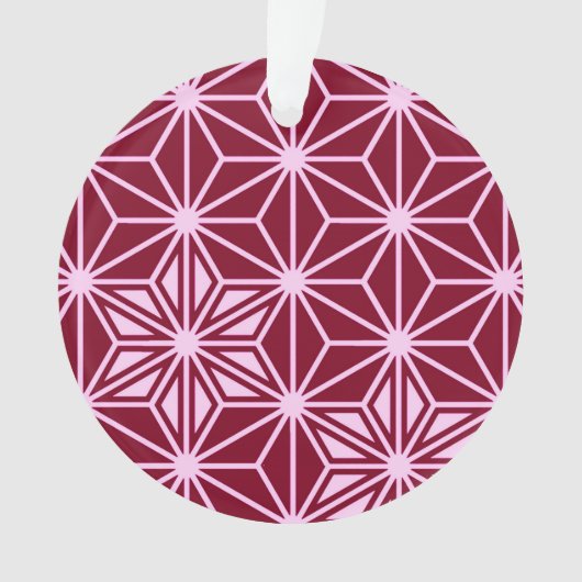 Japanisches Asanoha-Muster - Bordeaux Ornament (Vorderseite)