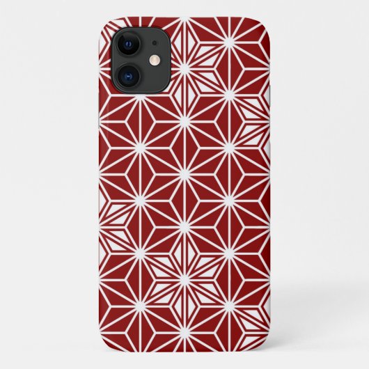 Japanisches Asanoha-Muster - dunkelrot Case-Mate iPhone Hülle (Rückseite)