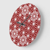 Japanisches Asanoha-Muster - dunkelrot Große Wanduhr (Winkel)