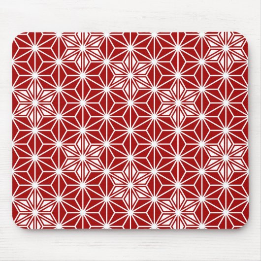 Japanisches Asanoha-Muster - dunkelrot Mousepad (Vorne)