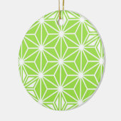 Japanisches Asanoha-Muster - hellgrüne Linse Keramikornament (Links)