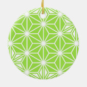 Japanisches Asanoha-Muster - hellgrüne Linse Keramikornament (Hinten)