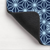 Japanisches Asanoha-Muster - Indidigo Blue Mousepad (Ecke)
