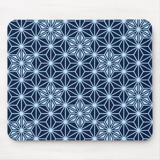 Japanisches Asanoha-Muster - Indidigo Blue Mousepad (Vorne)