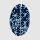 Japanisches Asanoha-Muster - Indidigo Blue Ornament (Vorderseite)