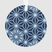 Japanisches Asanoha-Muster - Indidigo Blue Ornament (Rückseite)