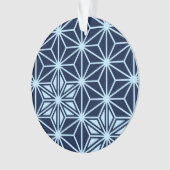 Japanisches Asanoha-Muster - Indidigo Blue Ornament (Vorderseite)