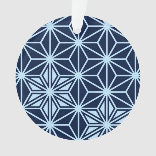 Japanisches Asanoha-Muster - Indidigo Blue Ornament (Vorderseite)