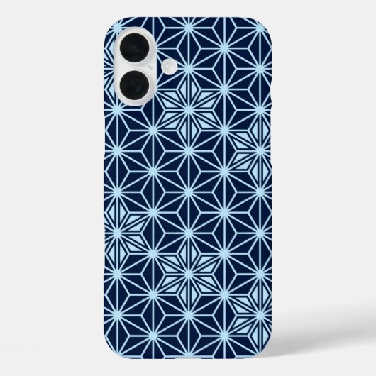 Japanisches Asanoha-Muster - Indigoblau Case-Mate iPhone Hülle (Rückseite)