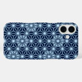 Japanisches Asanoha-Muster - Indigoblau Case-Mate iPhone Hülle (Rückseite (Horizontal))