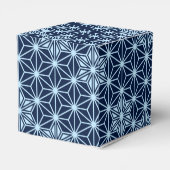 Japanisches Asanoha-Muster - Indigoblau Geschenkschachtel (Rückseite)