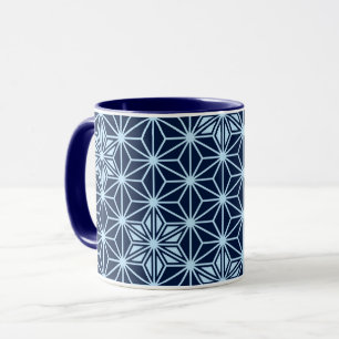Japanisches Asanoha-Muster - Indigoblau Tasse