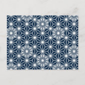 Japanisches Asanoha-Muster - Indigoblau und weiß Postkarte (Vorderseite)
