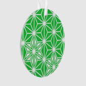 Japanisches Asanoha-Muster - Jadegrün Ornament (Vorderseite)