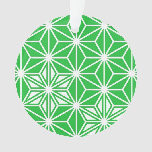 Japanisches Asanoha-Muster - Jadegrün Ornament (Vorderseite)