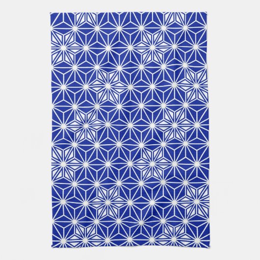 Japanisches Asanoha-Muster - Kobaltblau Handtuch (Vertikal)