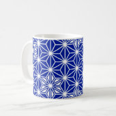 Japanisches Asanoha-Muster - Kobaltblau Kaffeetasse (Vorderseite Links)