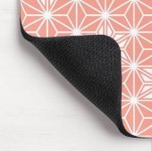Japanisches Asanoha-Muster - Korallenrosa Mousepad (Ecke)