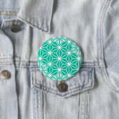 Japanisches Asanoha-Muster - pfauenblau Button (Beispiel)