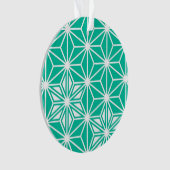 Japanisches Asanoha-Muster - pfauenblau Ornament (Vorderseite)
