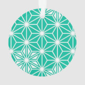Japanisches Asanoha-Muster - pfauenblau Ornament (Rückseite)