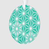 Japanisches Asanoha-Muster - pfauenblau Ornament (Vorderseite)