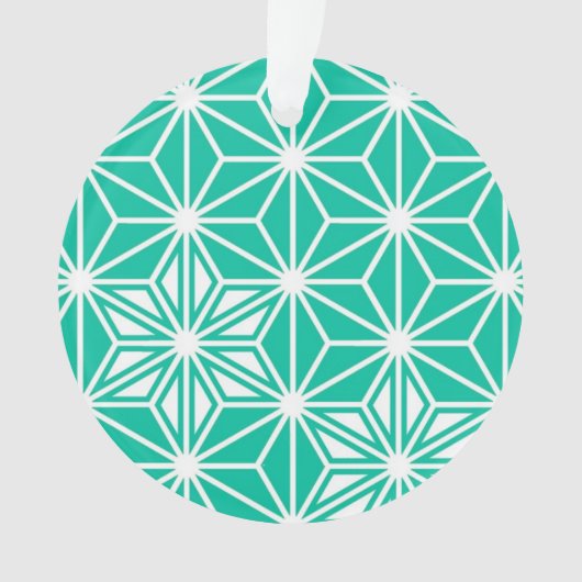 Japanisches Asanoha-Muster - pfauenblau Ornament (Vorderseite)