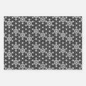 Japanisches Asanoha-Muster, rot, schwarz/weiß, Gol Geschenkpapier Set (Vorderseite 2)