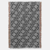 Japanisches Asanoha-Muster, Schwarz und Weiß Decke (Vorderseite Vertikal)