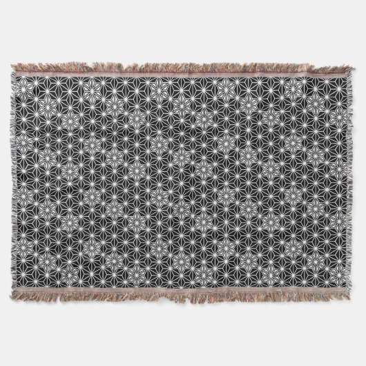 Japanisches Asanoha-Muster, Schwarz und Weiß Decke (Vorderseite)