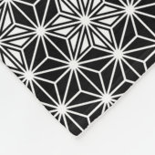 Japanisches Asanoha-Muster - Schwarzweiß Fleecedecke (Ecke)