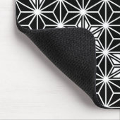Japanisches Asanoha-Muster - Schwarzweiß Mousepad (Ecke)