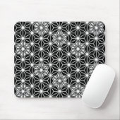 Japanisches Asanoha-Muster - Schwarzweiß Mousepad (Mit Mouse)