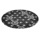 Japanisches Asanoha-Muster - Schwarzweiß Schneidebrett (Ecke)