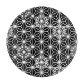 Japanisches Asanoha-Muster - Schwarzweiß Schneidebrett (Vorderseite)