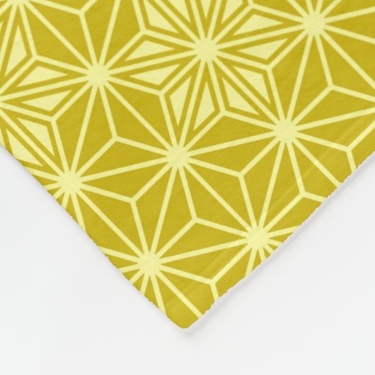 Japanisches Asanoha-Muster - Senfgold Fleecedecke (Ecke)