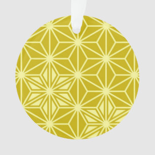 Japanisches Asanoha-Muster - Senfgold Ornament