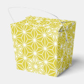 Japanisches Asanoha-Muster - Senfgold und weiß Geschenkschachtel (Rückseite)