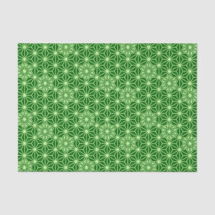 Japanisches Asanoha-Muster, Smaragd und Linse Gree Seidenpapier