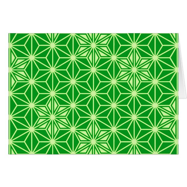 Japanisches Asanoha-Muster - Smaragdgrün (Vorderseite (Horizontal))
