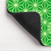 Japanisches Asanoha-Muster - Smaragdgrün Mousepad (Ecke)