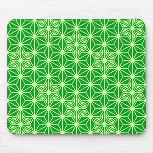 Japanisches Asanoha-Muster - Smaragdgrün Mousepad (Vorne)