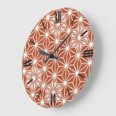 Japanisches Asanoha-Muster - Terrakotta Große Wanduhr (Winkel)
