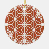 Japanisches Asanoha-Muster - Terrakotta Keramikornament (Vorne)