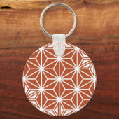 Japanisches Asanoha-Muster - Terrakotta Schlüsselanhänger (Vorderseite)