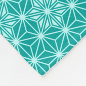 Japanisches Asanoha-Muster - Türkis Fleecedecke (Ecke)
