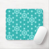 Japanisches Asanoha-Muster - Türkis Mousepad (Mit Mouse)