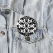 Japanisches Asanoha-Muster - weiß und schwarz Button (Beispiel)
